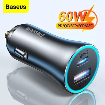 Baseus 60W USB Type C Car Charger Quick Charge QC 4 0 PD 3 0 UNITED MALL
