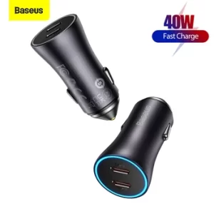 CAR ADAPTER 40W PD C+USB BLUE